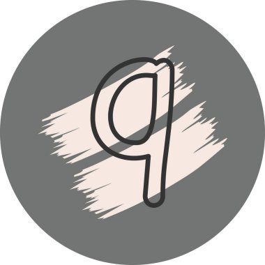 Küçük Harf Q web simgesi vektör illüstrasyonu