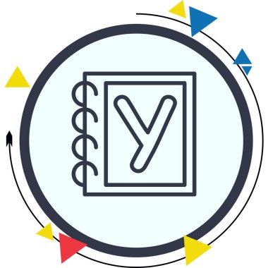 Büyük harf Y web simgesi vektör illüstrasyonu
