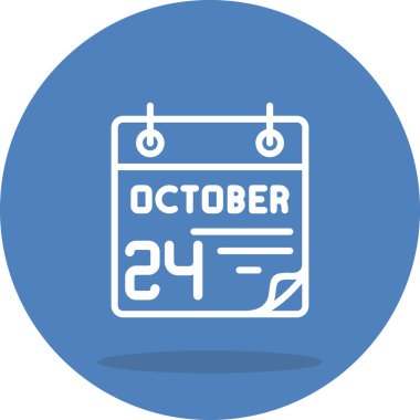 24 Ekim takvim simgesi, vektör illüstrasyonu                