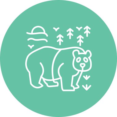 Panda ikon vektör çizimi tasarımı