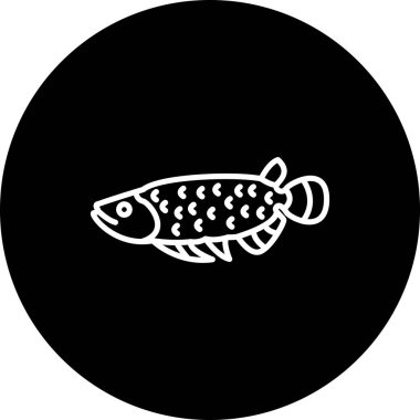 Asya Arowana web simgesi, vektör illüstrasyonu
