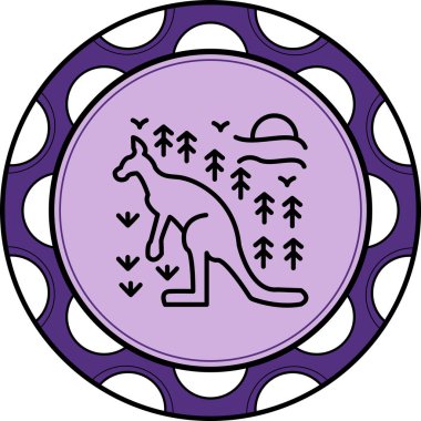 Kanguru Web simgesi vektör illüstrasyonu