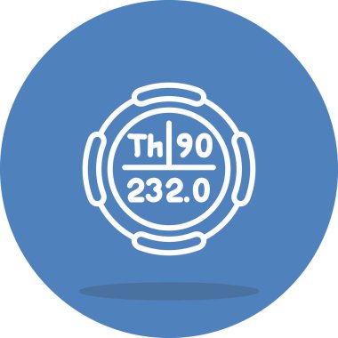 Toryum sembolü, periyodik tablonun kimyasal elementi, vektör simgesi