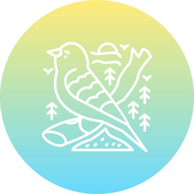 Kırmızı Tanager simge vektör çizimi