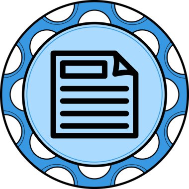 Belge Simgesi. Web Kullanımı için Basit Vektör İllüstrasyonu.