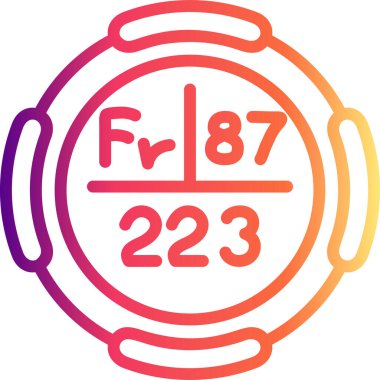 Fransiyum Kimyasal Element Basit Simge, Vektör