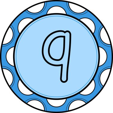 Küçük Harf Q web simgesi vektör illüstrasyonu