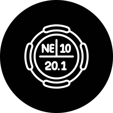 Neon sembolü, periyodik tablonun kimyasal elementi, vektör simgesi