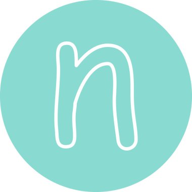 Küçük harf N web simgesi vektör illüstrasyonu