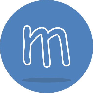 Küçük Harf M web simgesi vektör illüstrasyonu
