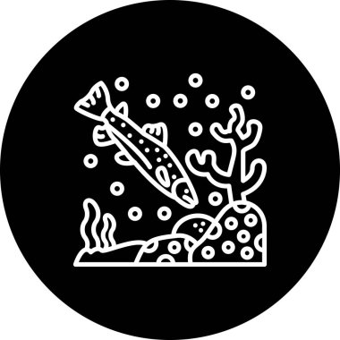 Trout ikon vektör çizimi tasarımı