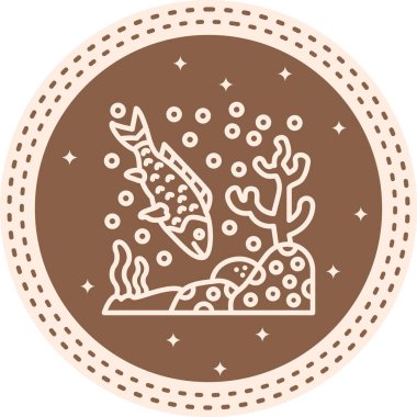 Snapper balık simgesinin vektör illüstrasyonu