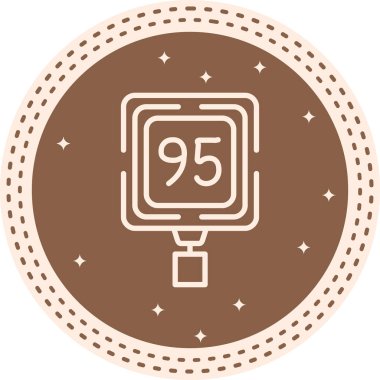 Hız sınırı 95 web simgesi vektör illüstrasyonu