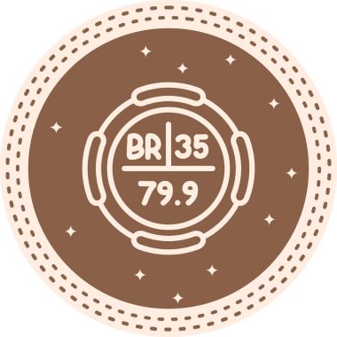 Bromine sembolü, periyodik tablonun kimyasal elementi, vektör simgesi