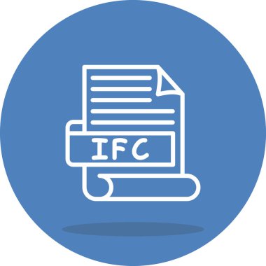 IFC dosya web simgesi vektör illüstrasyonu