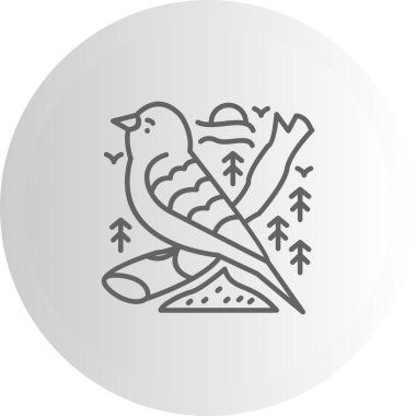 Kırmızı Tanager simge vektör çizimi