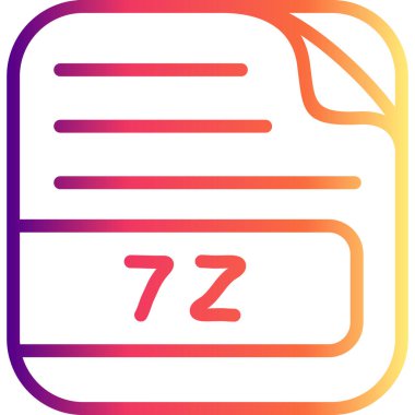 7z Dosya Satırı Simgesi, Vektör illüstrasyonu