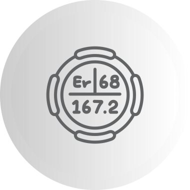 Erbiyum sembolü, periyodik tablonun kimyasal elementi, vektör simgesi