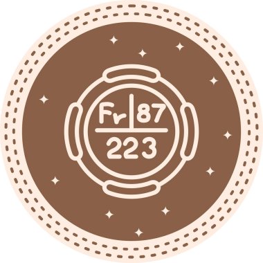 Fransiyum Kimyasal Element Basit Simge, Vektör