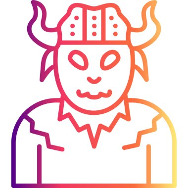 Viking Miğferi basit düz bir illüstrasyon