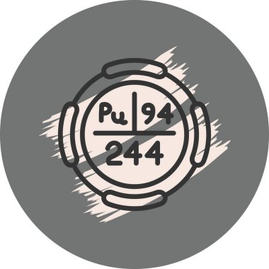 Plütonyum sembolü, periyodik tablonun kimyasal elementi, vektör simgesi