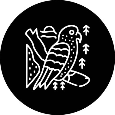 Kea kuş simgesi vektör çizimi tasarımı