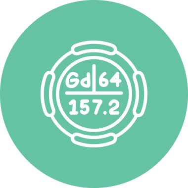 Gadolinium sembolü, periyodik tablonun kimyasal elementi, vektör simgesi