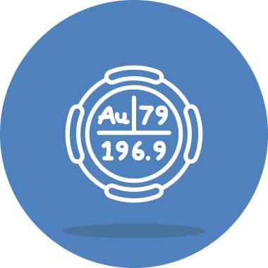 Altın sembol, periyodik tablonun kimyasal elementi, vektör simgesi