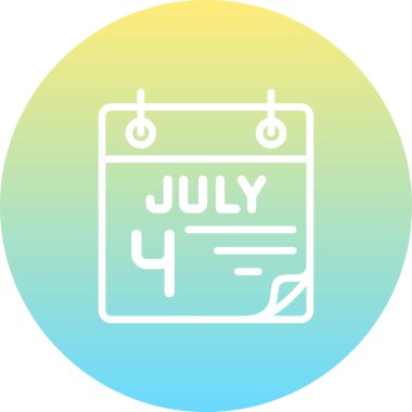 4 Temmuz takvim simgesi tasarımı, vektör illüstrasyonu            