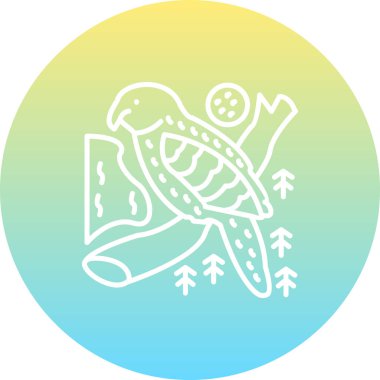 Kakapo kuş ağı simgesi, vektör illüstrasyonu      