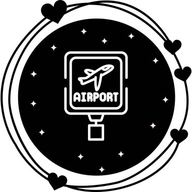 Modern havaalanı simgesinin vektör illüstrasyonu