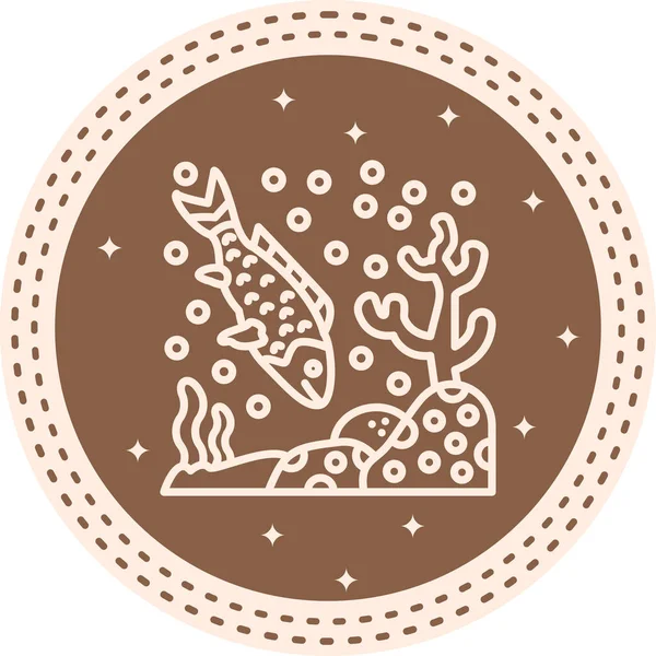 Snapper balık simgesinin vektör illüstrasyonu