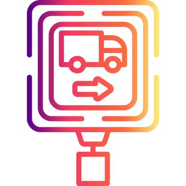 Kamyonlar Sol şerit Ayırt Edilmiş Modern Dijital Tasarım Elemanı Kullanıyor