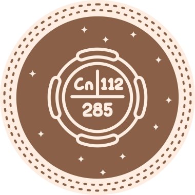 Kopernik sembolü, periyodik tablonun kimyasal elementi, vektör simgesi