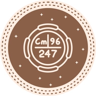 Curium sembolü, periyodik tablonun kimyasal elementi, vektör simgesi