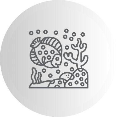 Balık ikonunun vektör çizimi. Disk