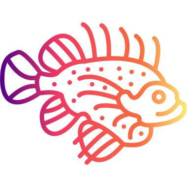 Aslan Balığı simgesi vektör çizimi