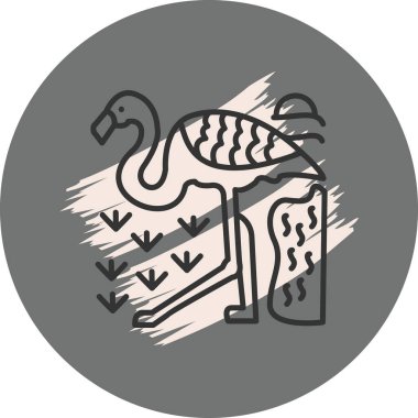 Büyük Flamingo basit vektör simgesi     