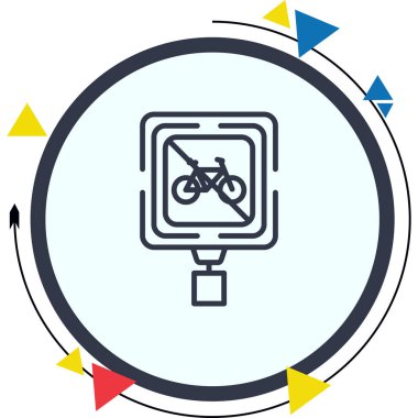 Bisiklet yok. Web simgesi basit illüstrasyon