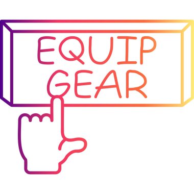 Equip Gear Web simgesi vektör illüstrasyonuName