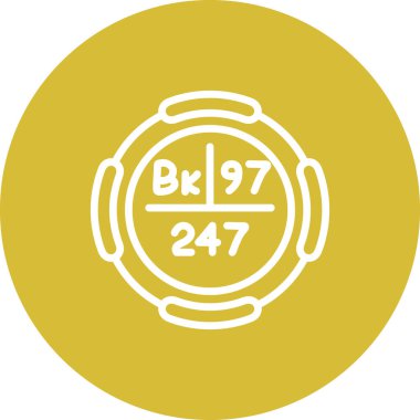 Berkelium sembolü, periyodik tablonun kimyasal elementi, vektör simgesi