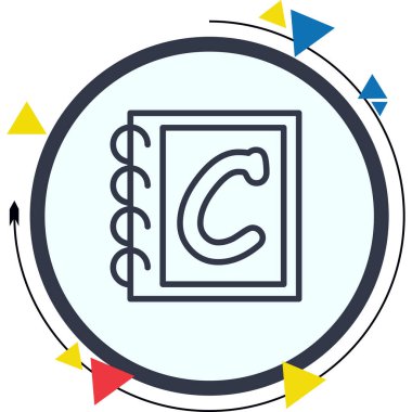 Büyük harf C Web simgesi vektör illüstrasyonu