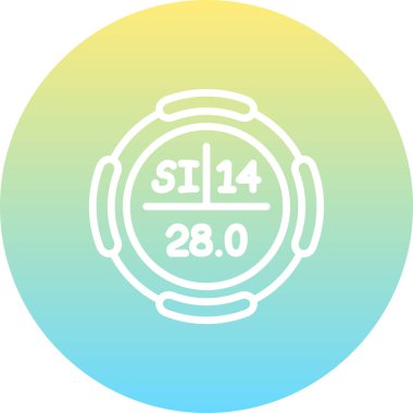 Silikon sembolü, periyodik tablonun kimyasal elementi, vektör simgesi