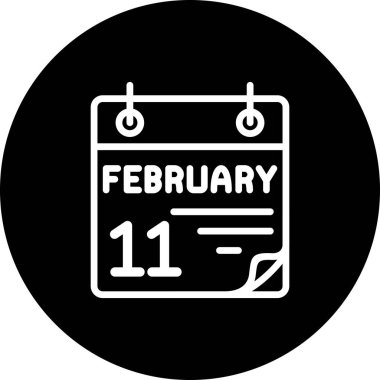 11 Şubat Modern Dengeli Marka Vektörü Sembolü