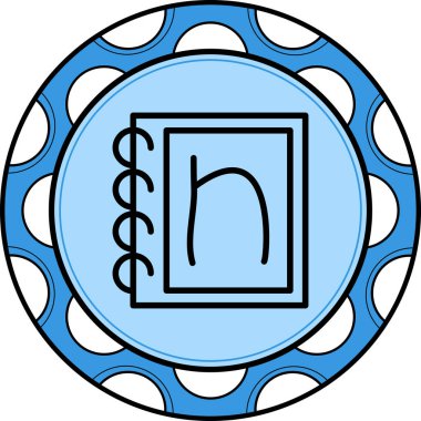 Küçük harf N web simgesi vektör illüstrasyonu