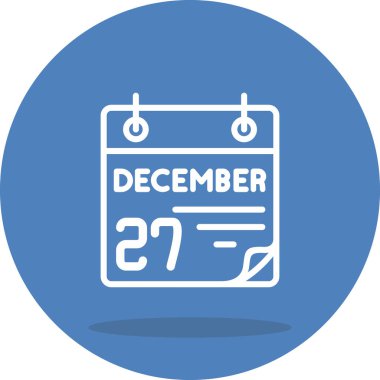 27 Aralık takvim simgesi, basit biçim vektör illüstrasyonu           
