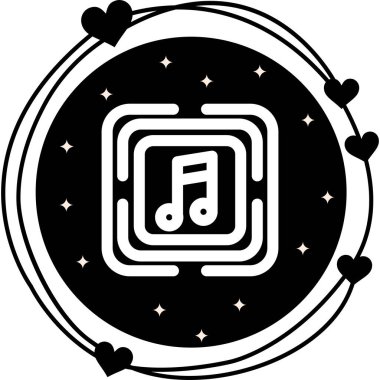 müzik web simgesi vektör illüstrasyonu