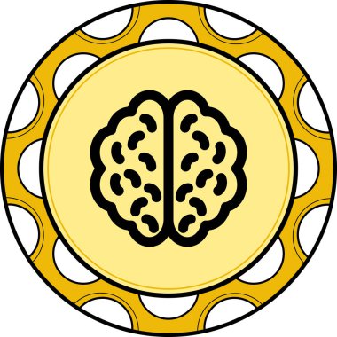 Beyin satırı simgesi, vektör çizim