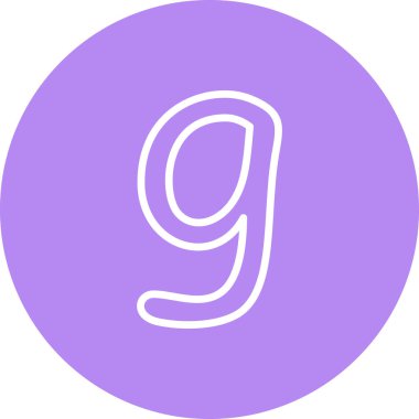Küçük Harf G web simgesi vektör illüstrasyonu
