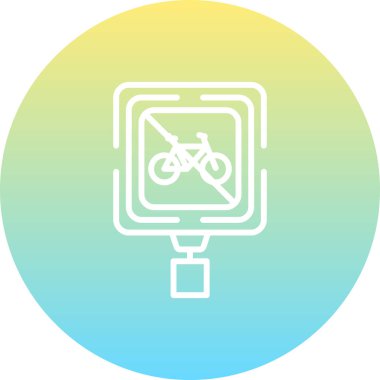 Bisiklet yok. Web simgesi basit illüstrasyon